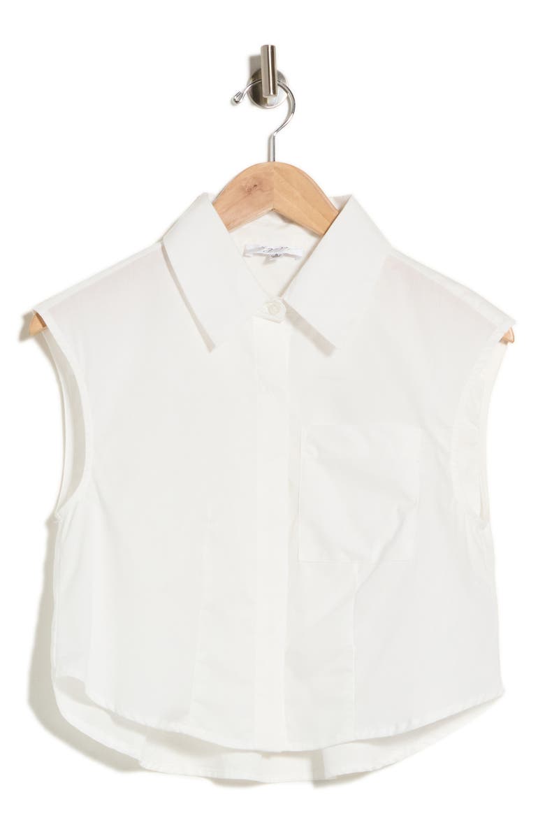 Sleeveless Button Down Shirt, Main, color, WHITE