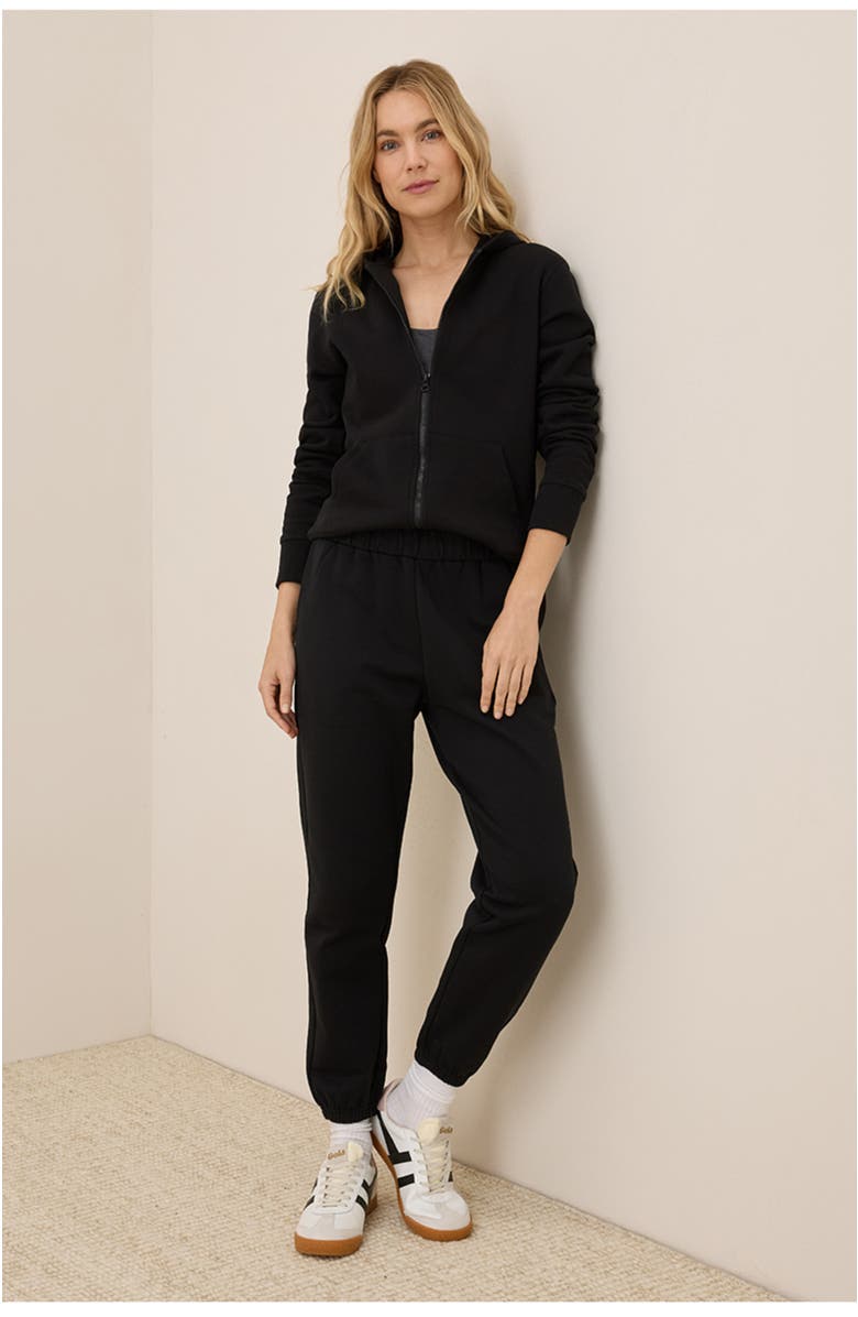 Pact Organic Brushed Fleece Sweatpant, Alternate, color, Black