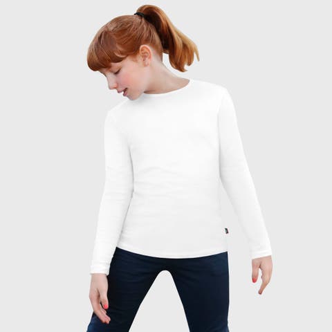 Girls Long Sleeve Soft Cotton Jersey T-Shirt (Toddler/Kids)