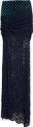 Rabanne Embroidered Ruched Stretch Lace Skirt