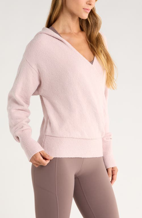 Zella Surplice Hoodie Sweater In Pink