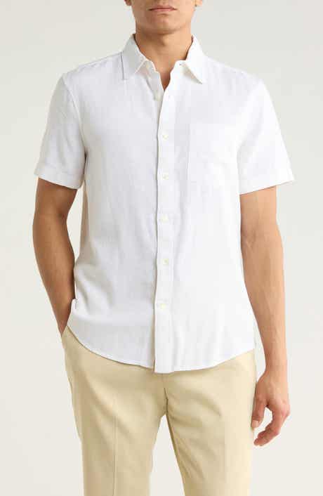 Nordstrom Short Sleeve Linen Blend Button-Up Shirt