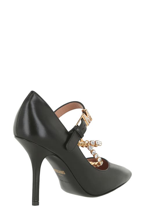 Moschino Rhinestone-embellished Leather Pumps