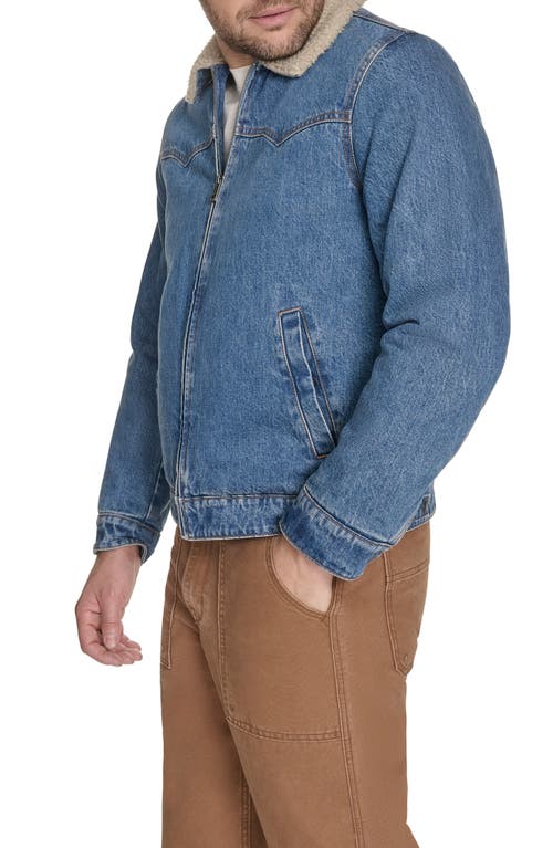 Levi's Western Denim Jacket With Removable Faux Shearling Collar In Blue