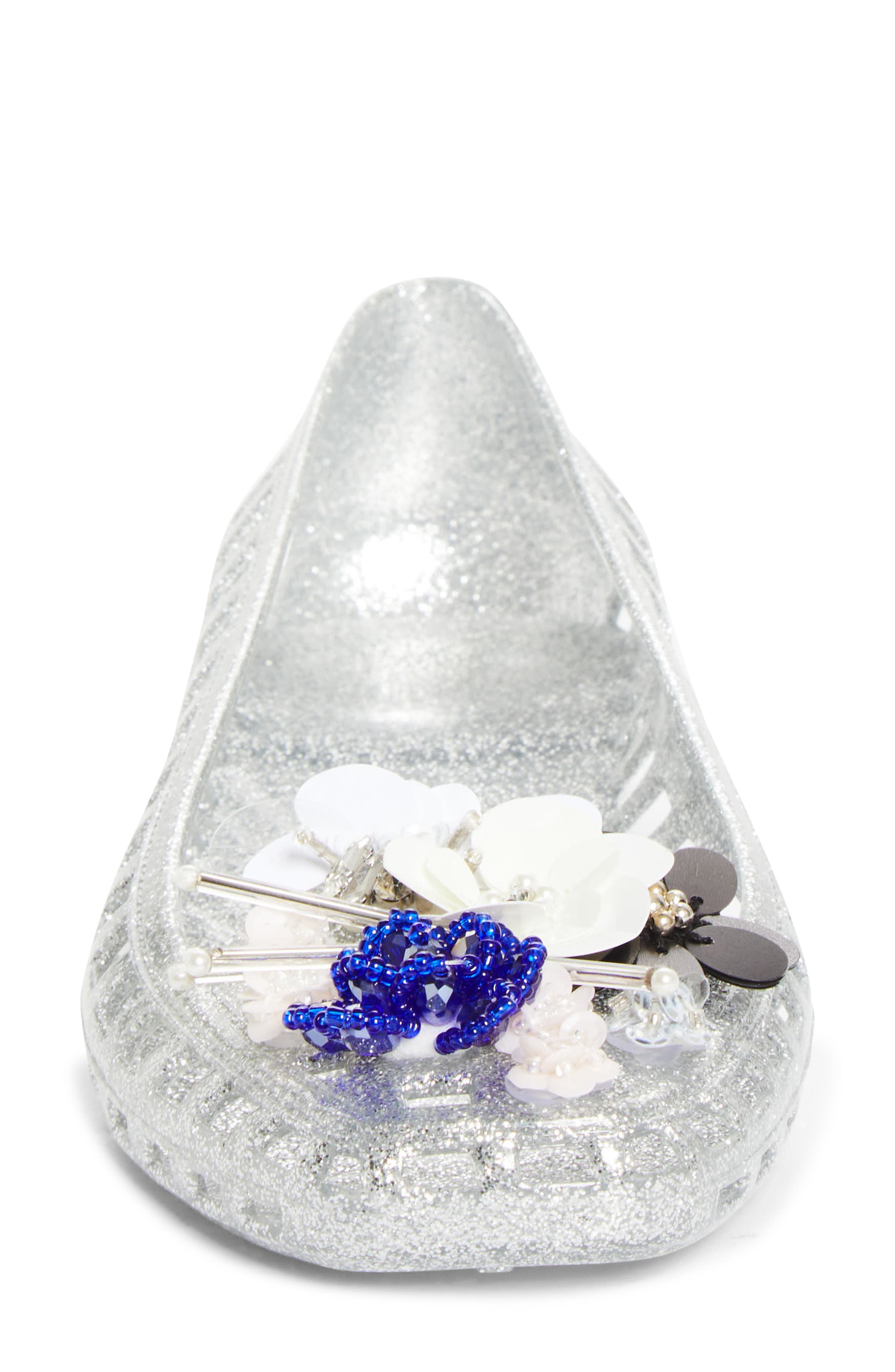 HEAVENLY JELLY Sprig Jelly Ballet Flat, Alternate, color, Silver