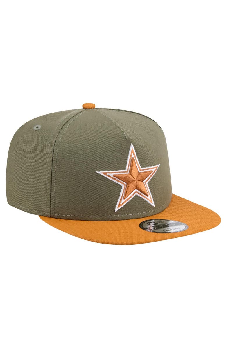 New Era Men's New Era Olive/Brown Dallas Cowboys Two-Tone A-Frame 9FIFTY Snapback Hat, Alternate, color, Olive