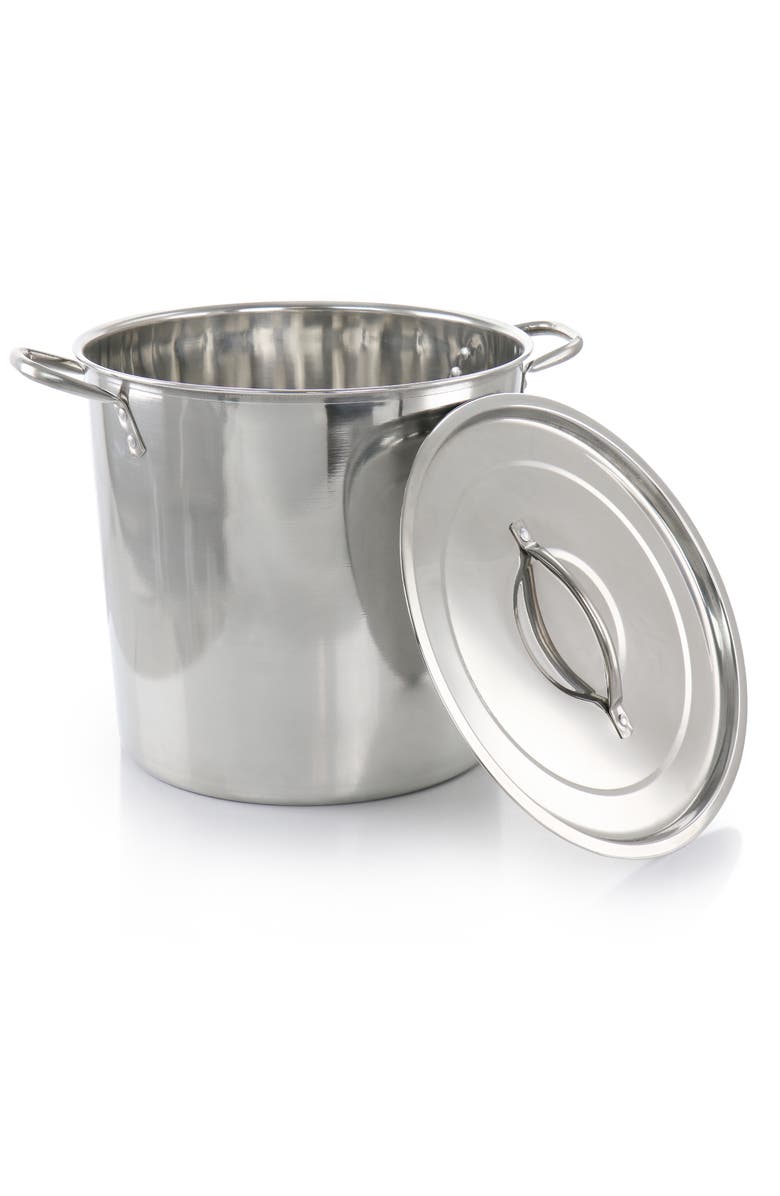 Gibson Everyday Everyday Whittington 16 Quart Stainless Steel Stock Pot with Lid, Alternate, color, Metallic Silver