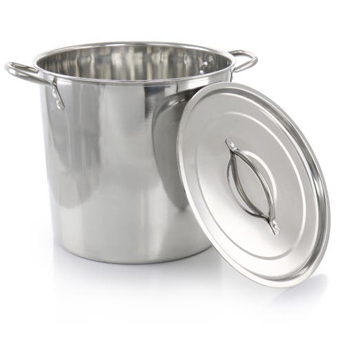 Gibson Everyday Everyday Whittington 16 Quart Stainless Steel Stock Pot With Lid In Silver