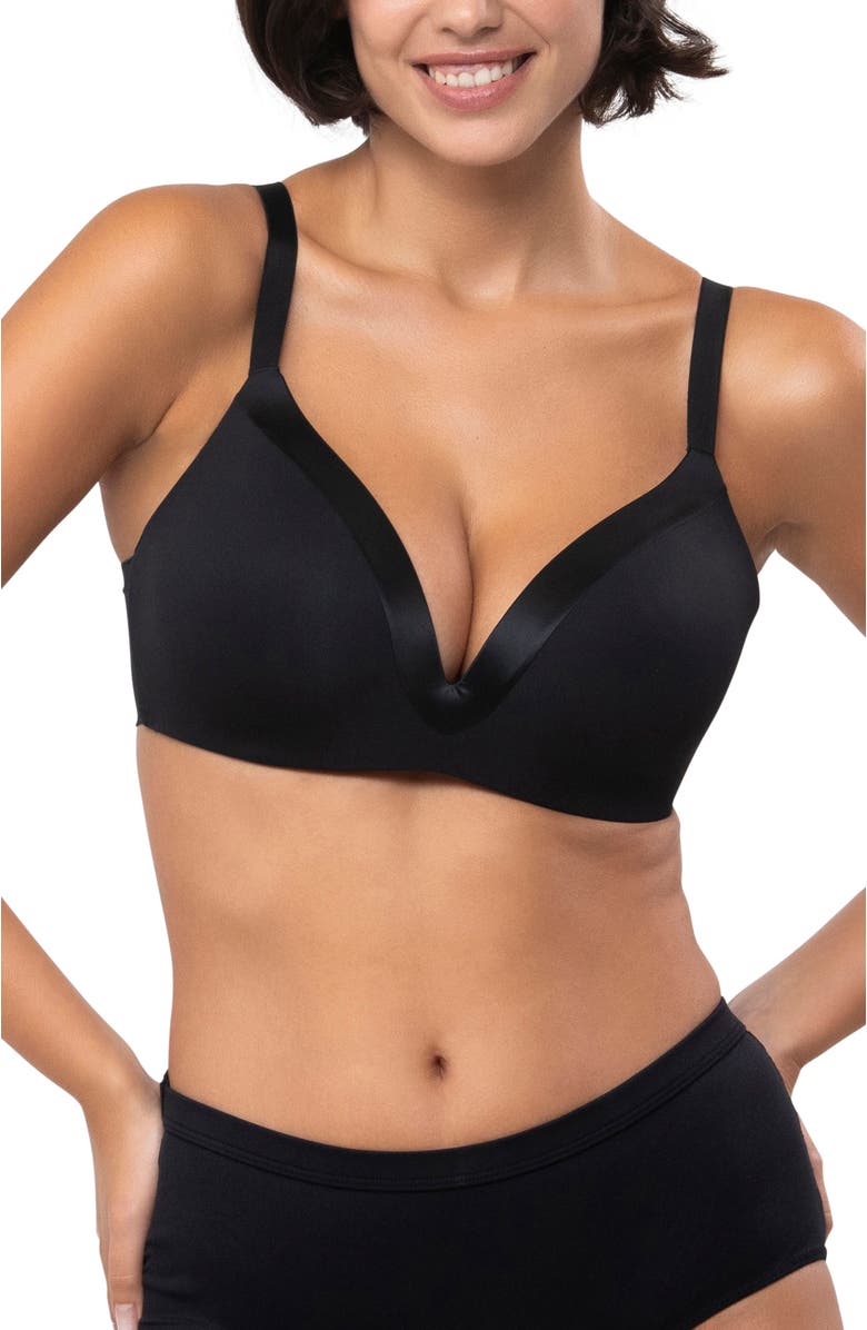 Underoutfit The Satin Grace Bra, Alternate, color, Black