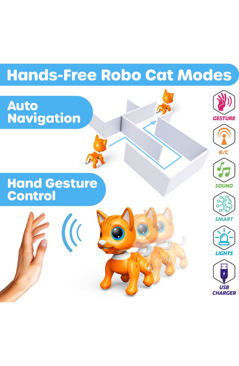 Power Your Fun Robot Toy Car Interactive Hand Motion Gestures Toy, Alternate, color, Orange