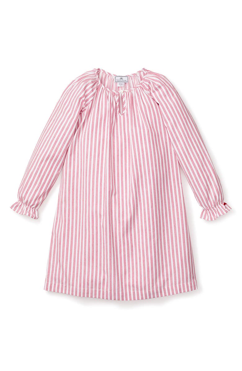 Petite Plume Kids' Delphine Stripe Cotton Nightgown, Alternate, color, Red