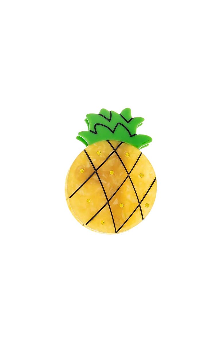 BY ADINA EDEN Pineapple Hair Claw Clip, Main, color, Yellow