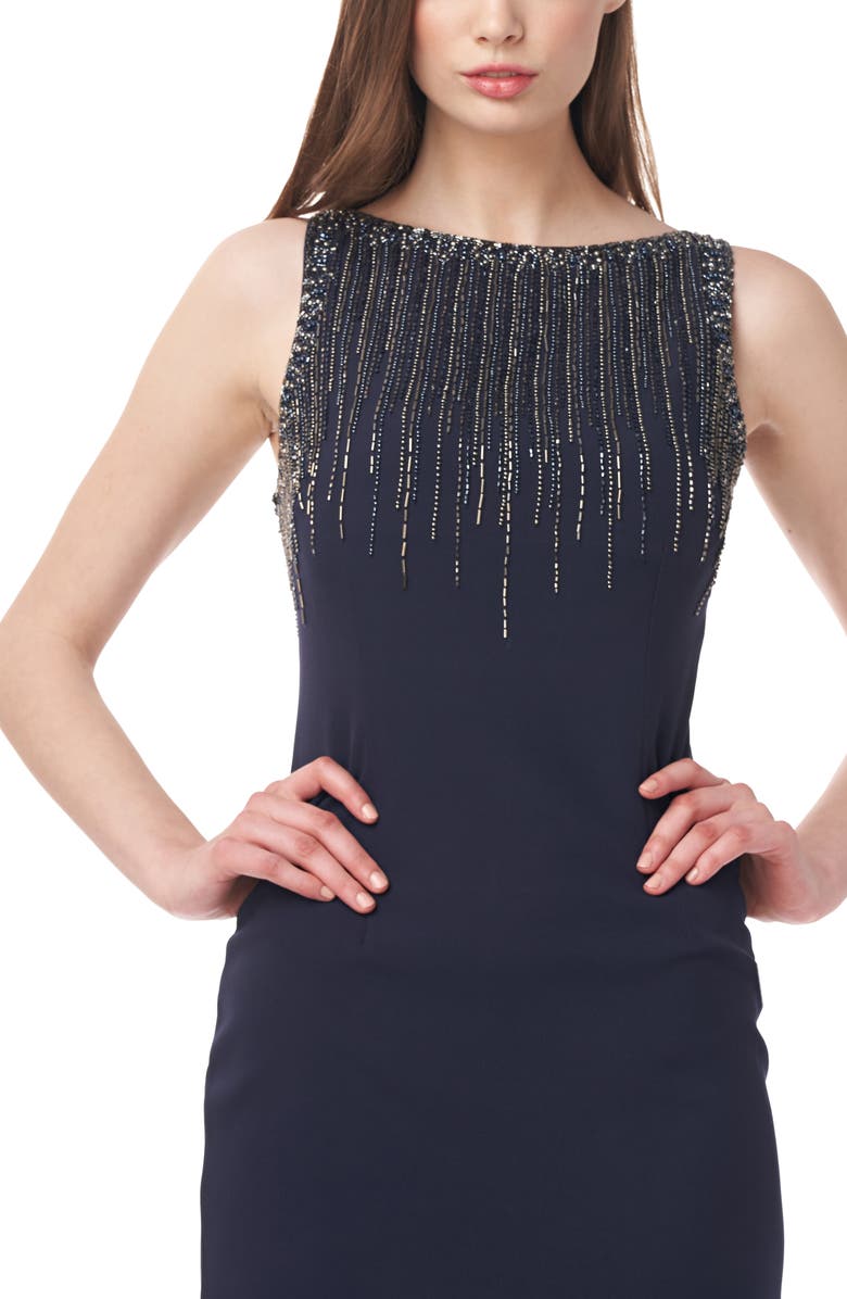 JS Collections Elsa Boat Neck Sleeveless Midi Dress, Alternate, color, 