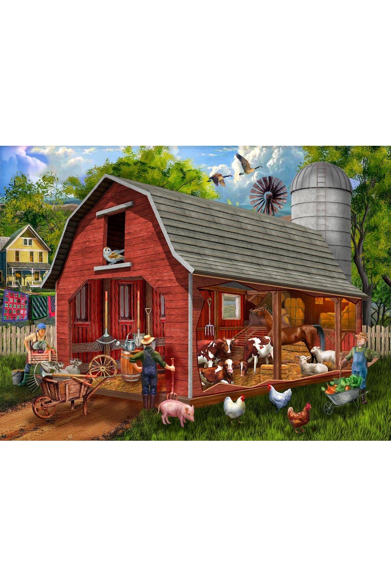 The Old Red Barn 300 piece Jigsaw Puzzle for Adults, Alternate, color, Multicolor