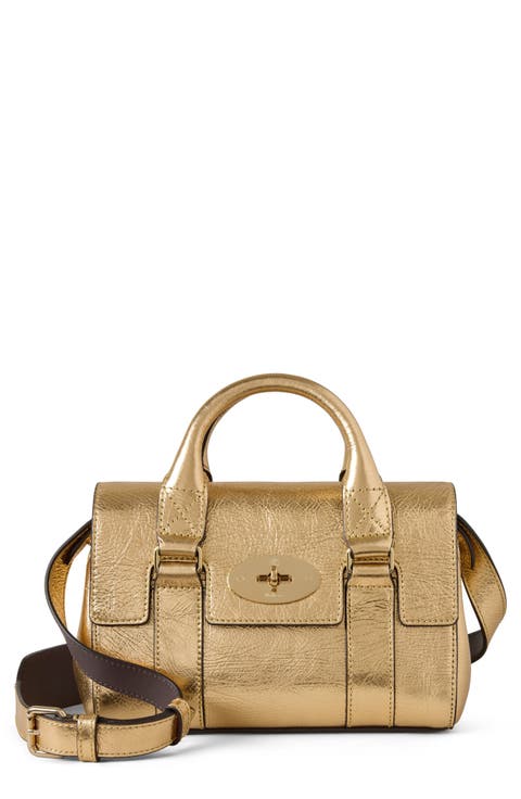Mini Heritage Bayswater Metallic Leather Satchel