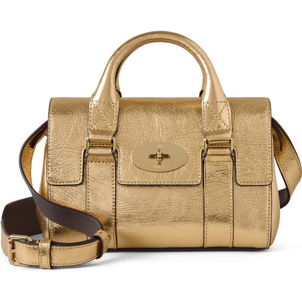 Mulberry Mini Heritage Bayswater Metallic Leather Satchel