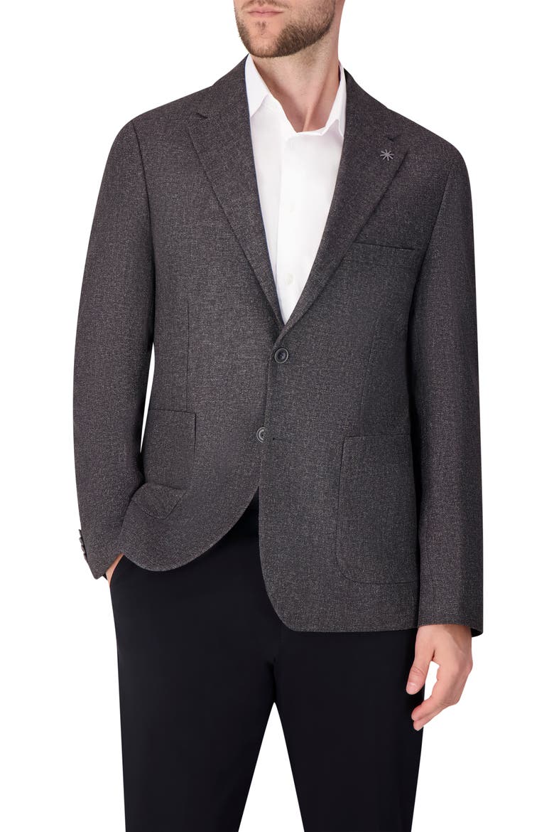Speckled Look Recycled Polyester Blend Sport Coat, Main, color, CHARCOAL