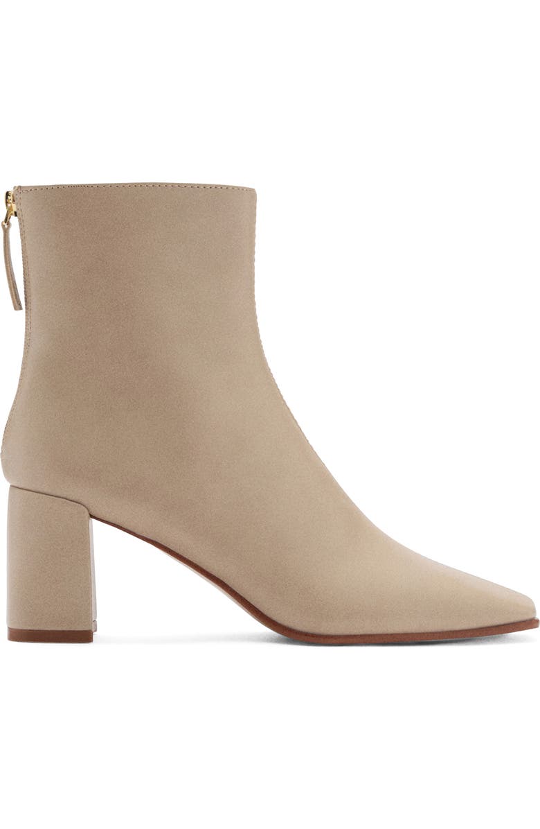 MANGO Block Heel Bootie, Alternate, color, Ecru