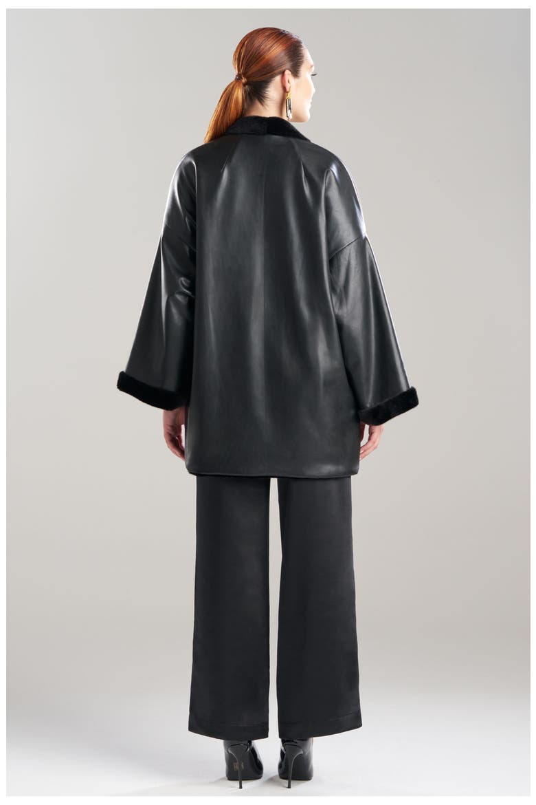 Vegan Luxe Lambskin Fur Lined Topper, Alternate, color, Black