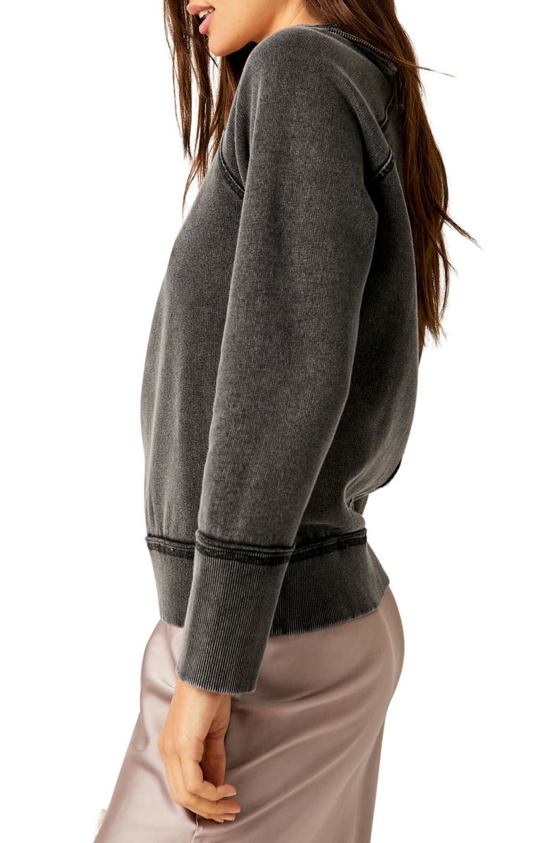 Free People Just a Game Asymmetric Half Zip Sweatshirt, Alternate, color,