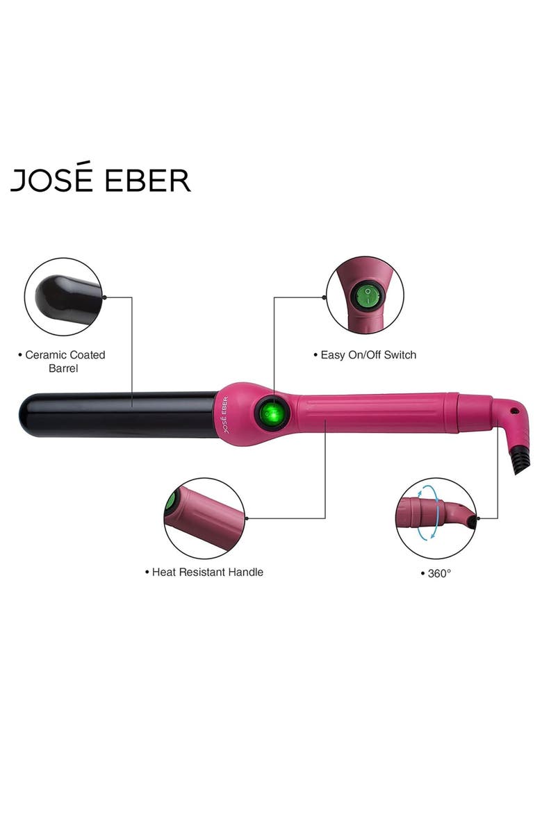 Jose Eber Clipless Curling Iron 1.25", Alternate, color, Pink