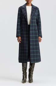 Avec Les Filles Mixed Houndstooth Check Coat