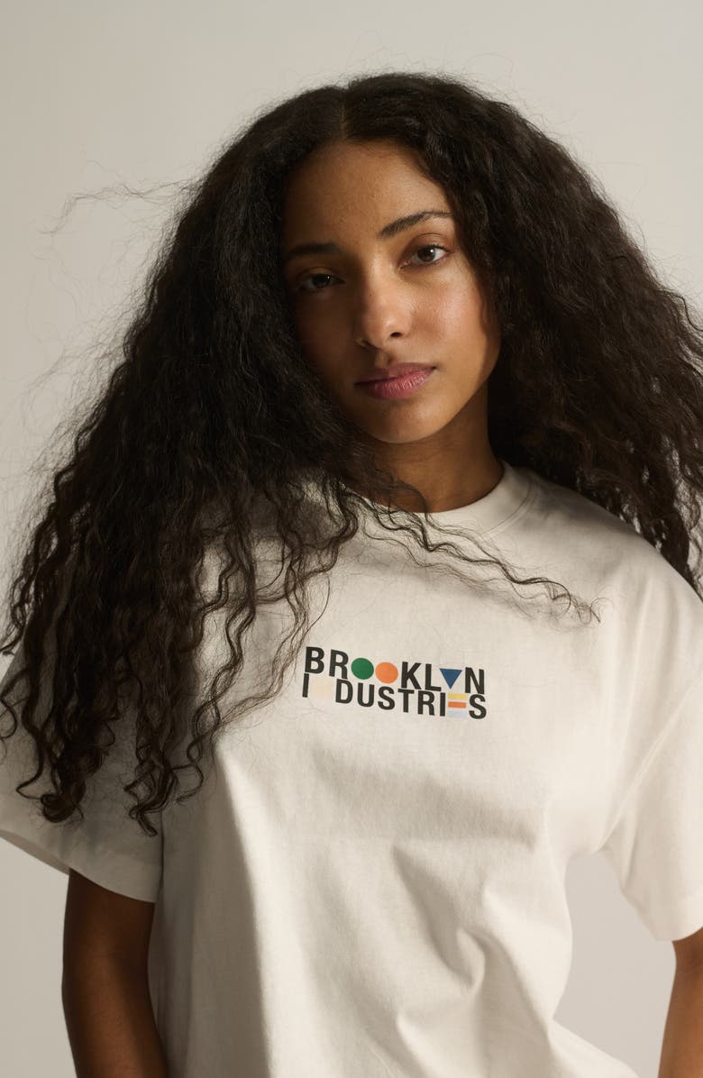 Brooklyn Industries Logo Cotton Graphic T-Shirt, Alternate, color, Antique White