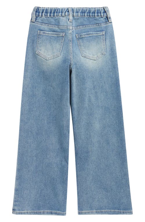 Ymi Kids' Elastic Back Wide Leg Jeans In Blue