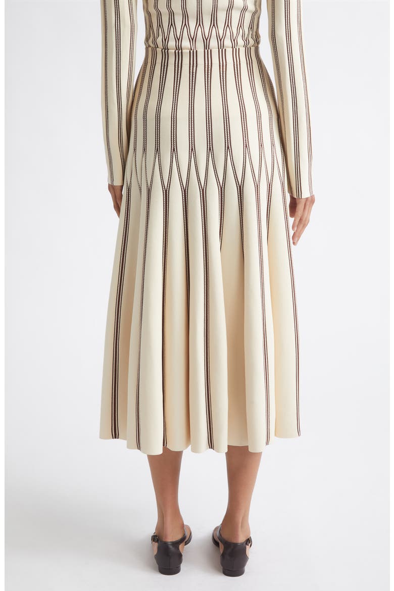 Rebellion Stripe Sweater Skirt, Alternate, color, CREAM/ CHOCOLATE