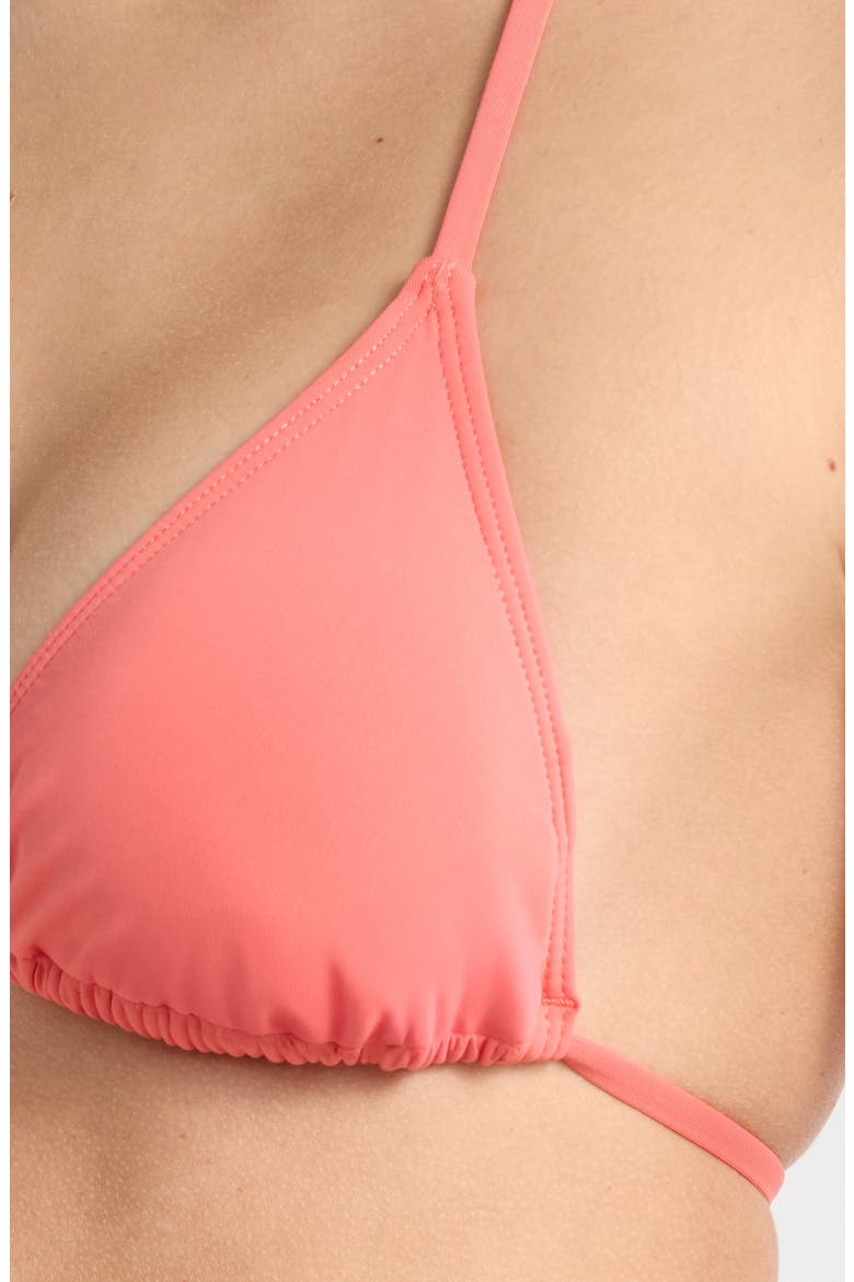 Classic Triangle Bikini Top, Alternate, color, HOT CORAL