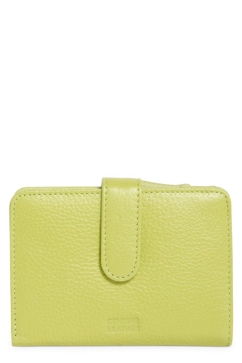 Campbell Leather Wallet, Main, color, FERN
