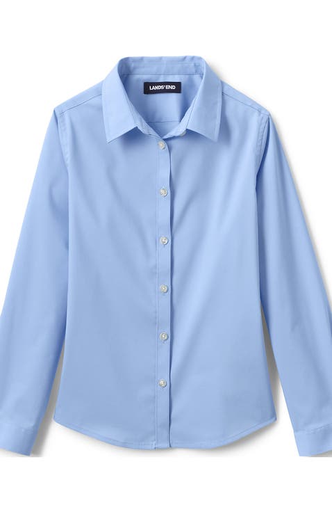 School Uniform Girls No Gape Long Sleeve Stretch Shirt