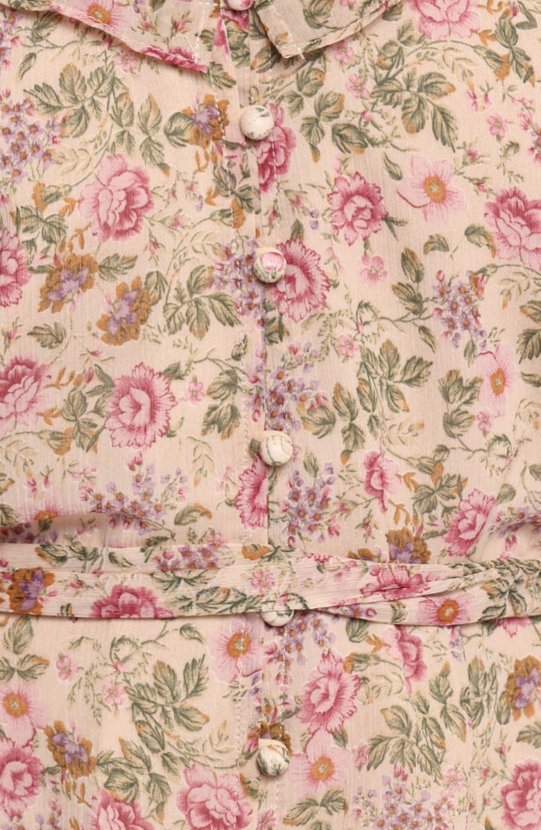 Petal & Pup Sylvia Print Long Sleeve Minidress, Alternate, color, Ivory Multi