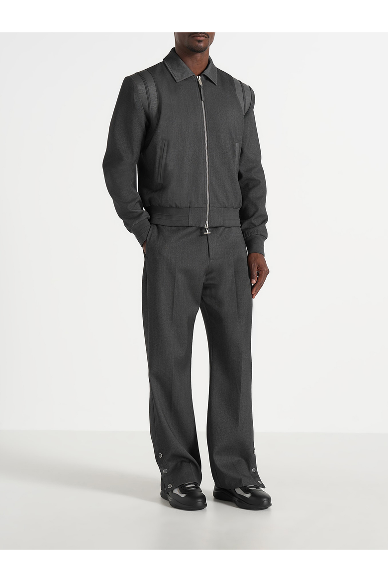 Boris Tailored Button Cuff Trousers, Alternate, color, Grey