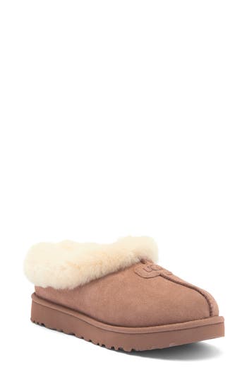 Ugg ® Tazzette Genuine Shearling Collar Slipper In Brown