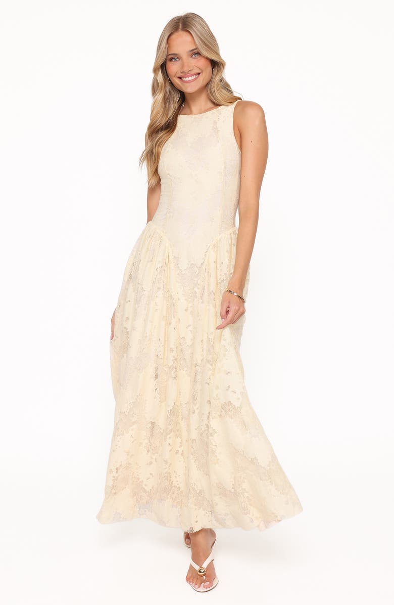 Petal & Pup Denny Lace Sleeveless Maxi Dress, Alternate, color, Butter Yellow