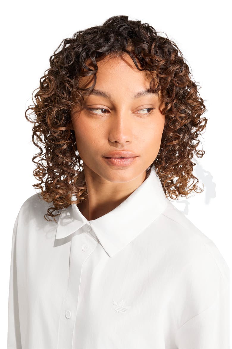 Cotton Button-Up Shirt, Alternate, color, CLOUD WHITE/ CLOUD WHITE