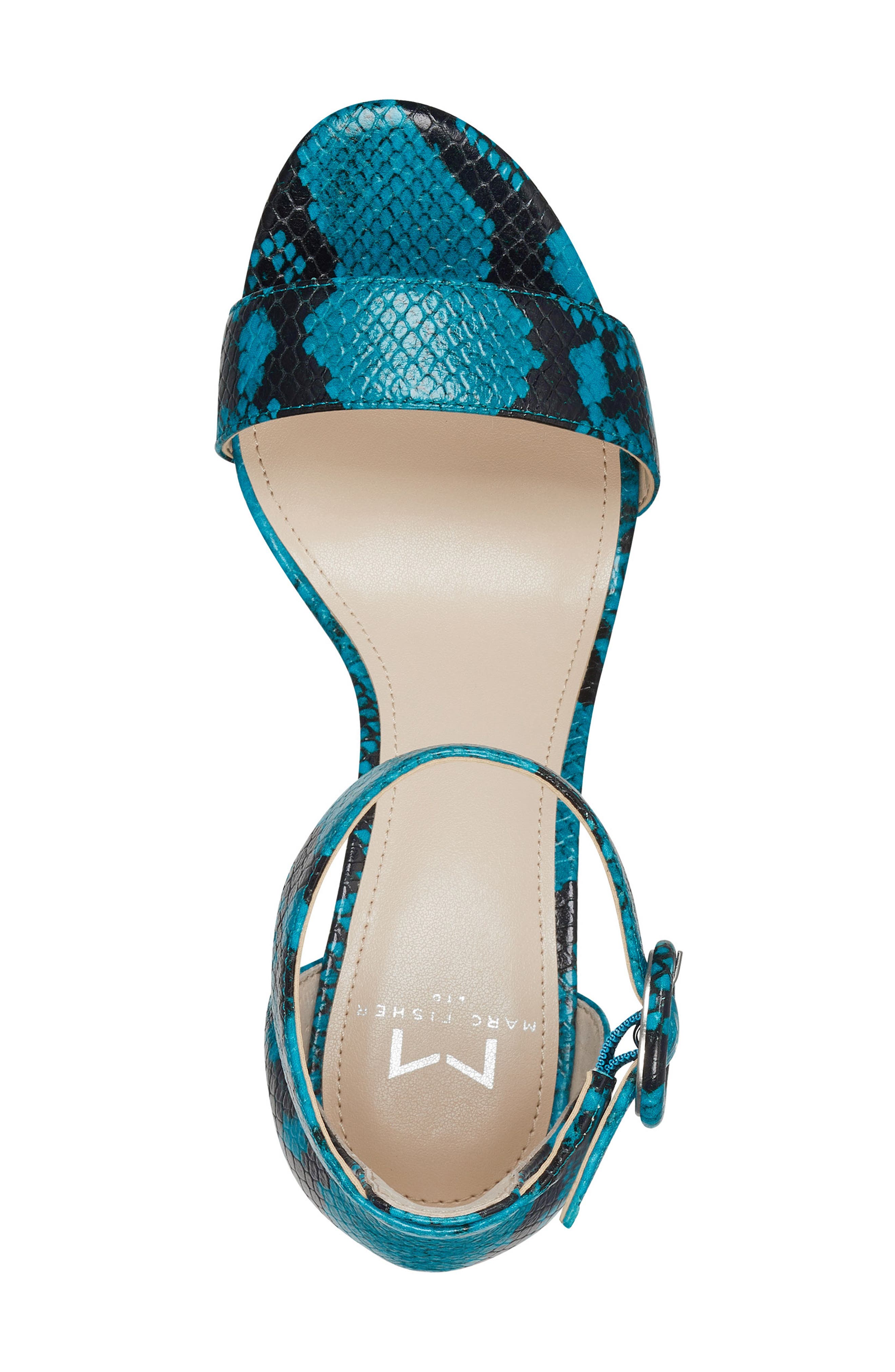 Karlee Ankle Strap Sandal, Alternate, color, TURQOISE LEATHER