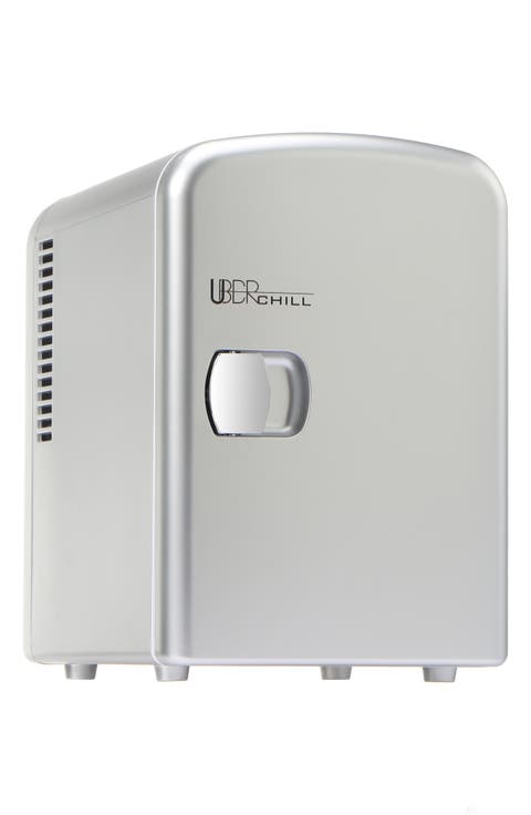 6-Can Mini Fridge - Silver-Tone