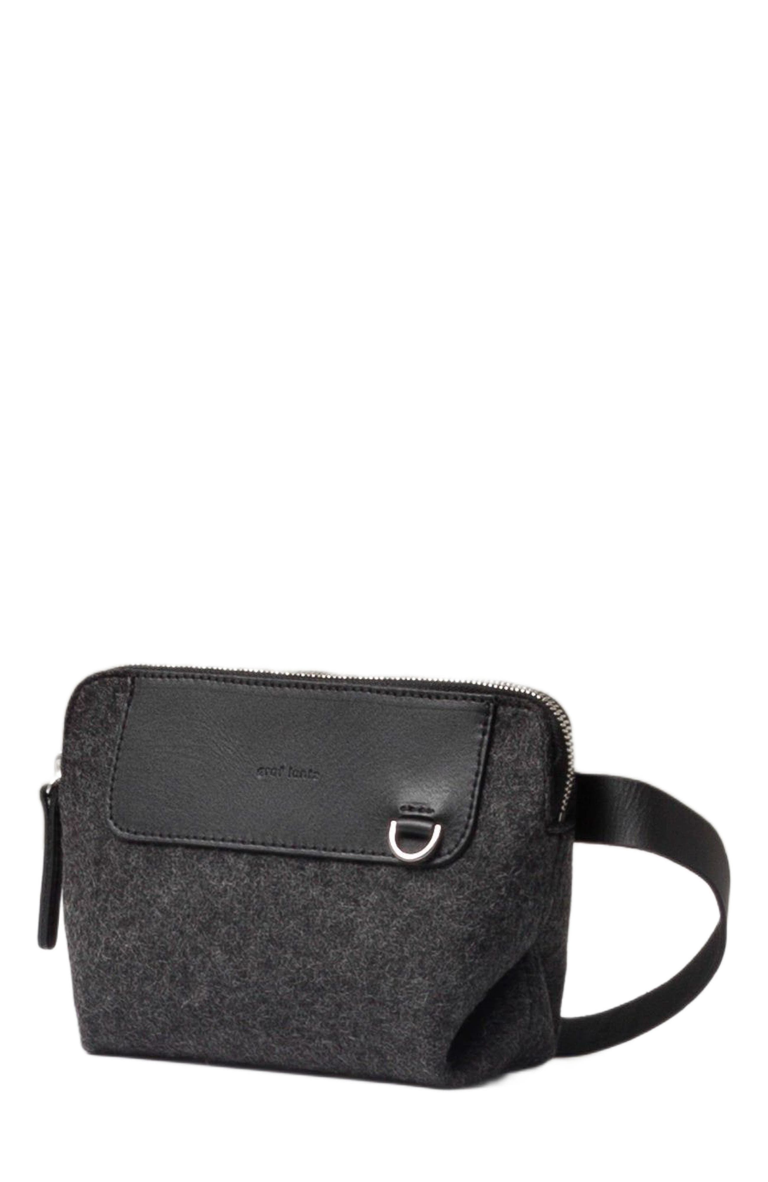 Graf Lantz Bedford Merino Wool Belt Bag, Main, color, Charcoal Black