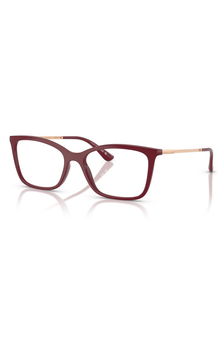 VOGUE 51mm Rectangular Optical Glasses, Alternate, color, Cherry