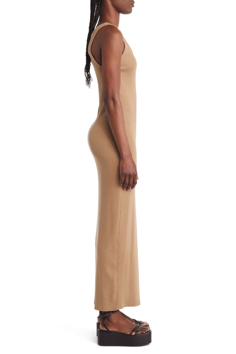 Ribbed Midi Tank Dress, Alternate, color, TAN LEAD