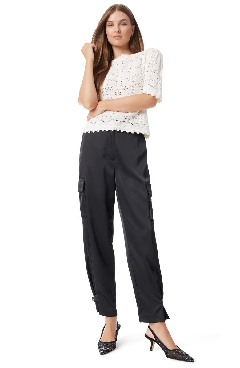 Sam Edelman Roby Novelty Stitch Cotton Blend Crewneck Sweater, Alternate, color, 