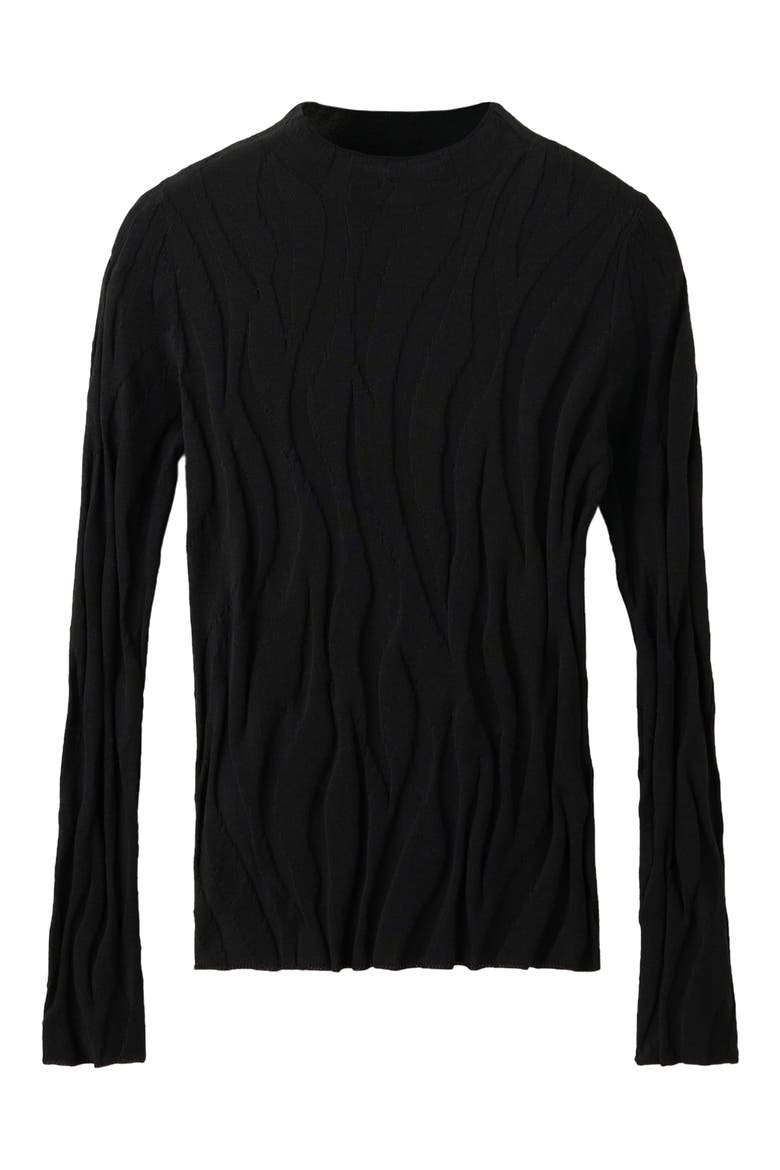 Fitted Mock Neck Sweater, Main, color, BLACK
