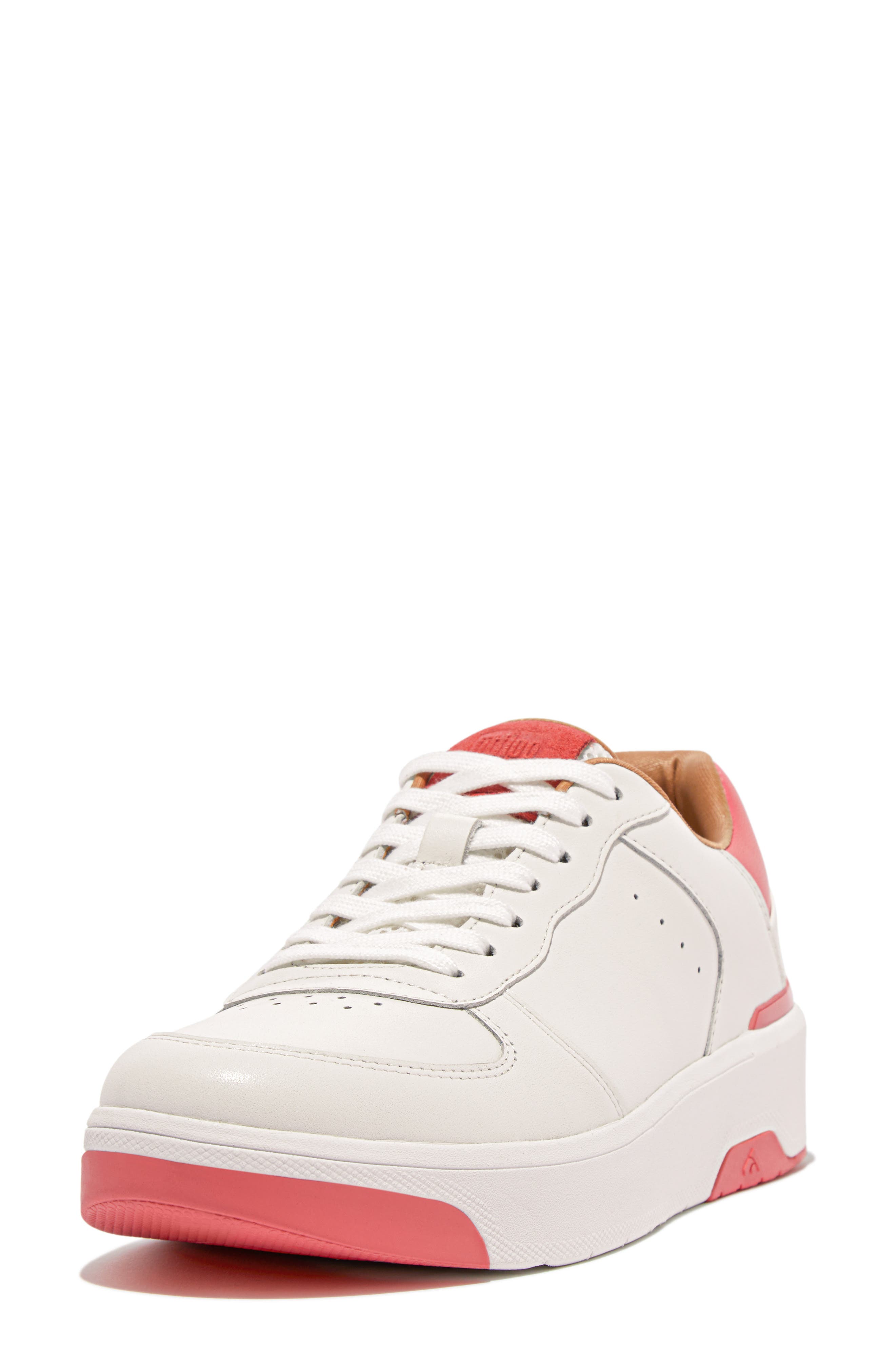 FitFlop Rally Evo Platform Sneaker, Alternate, color, Urban White/Rosy Coral