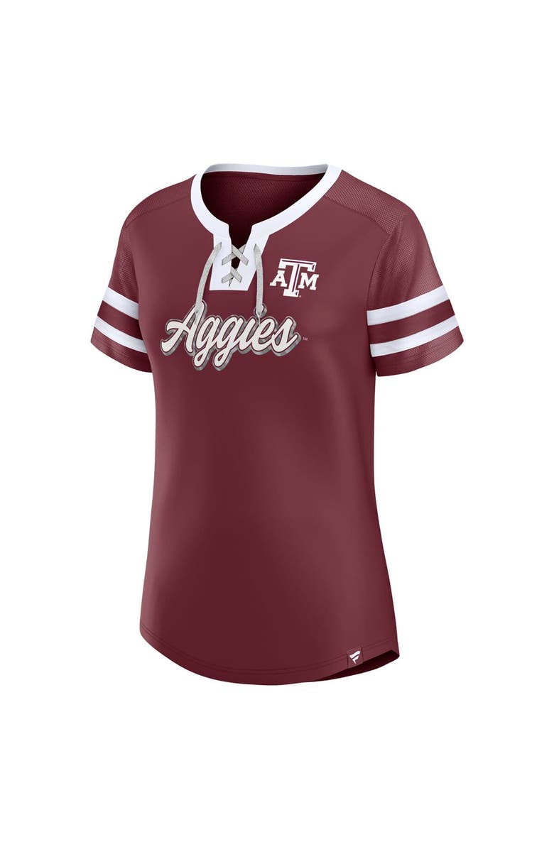 FANATICS Women's Fanatics Maroon Texas A&M Aggies Iconic Athena Lace-Up T-Shirt, Alternate, color, Maroon