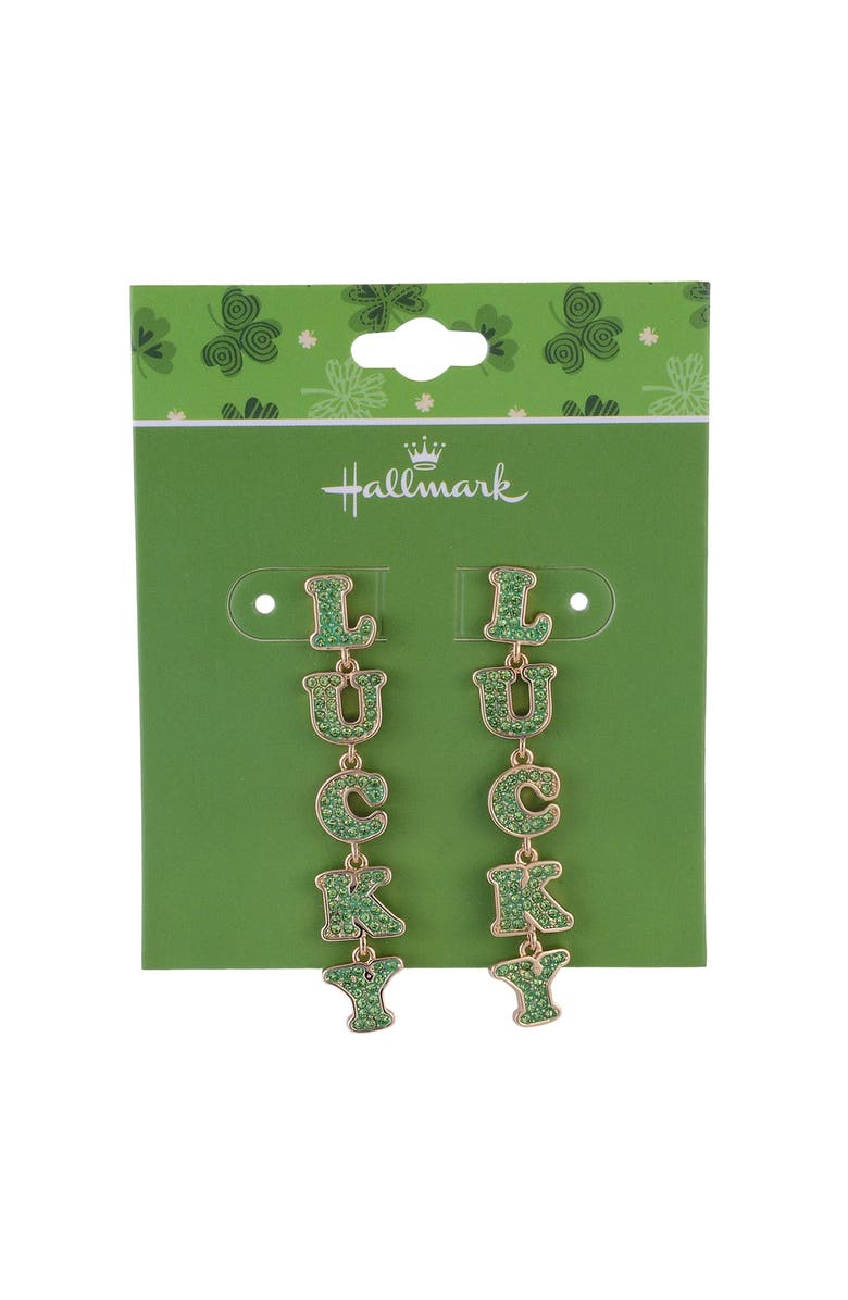 Hallmark Lucky Linear Earrings, Alternate, color, Green