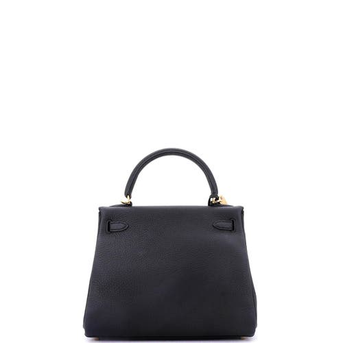 Pre-owned Hermes  Hermes Kelly Handbag Black Togo With Gold Hardware 25 In Black