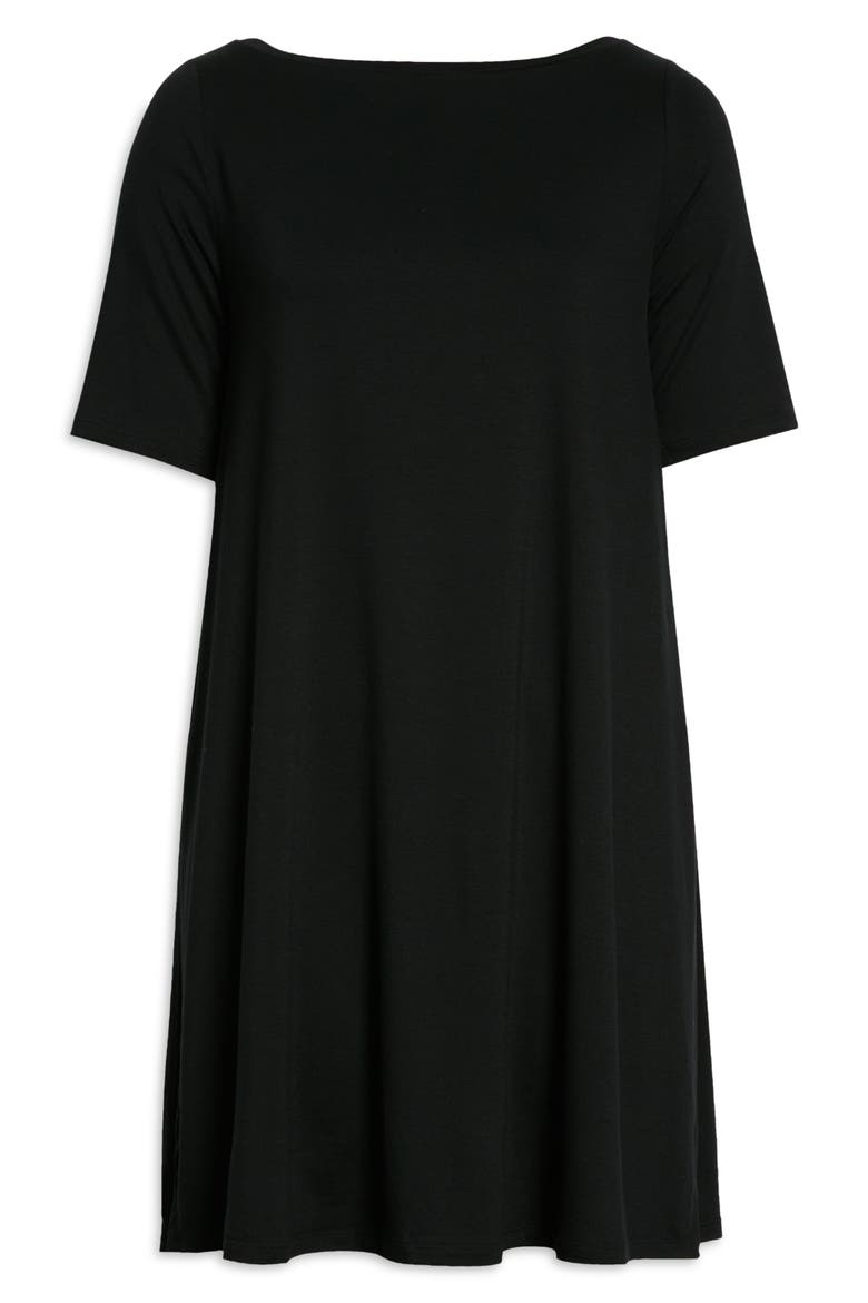 Boat Neck Jersey Tunic, Main, color, BLACK