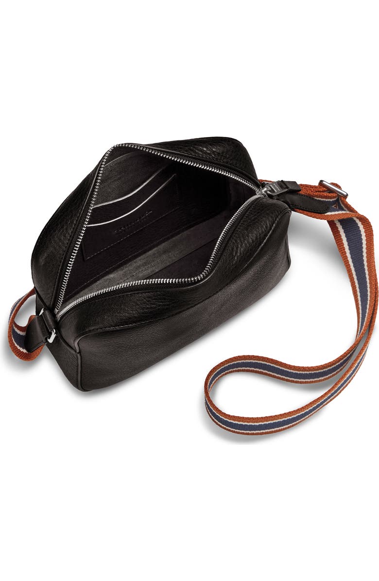 Shinola Leather Camera Crossbody Bag, Alternate, color, Black